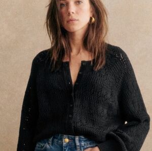 Sezane Capucine Cardigan Black Size Small